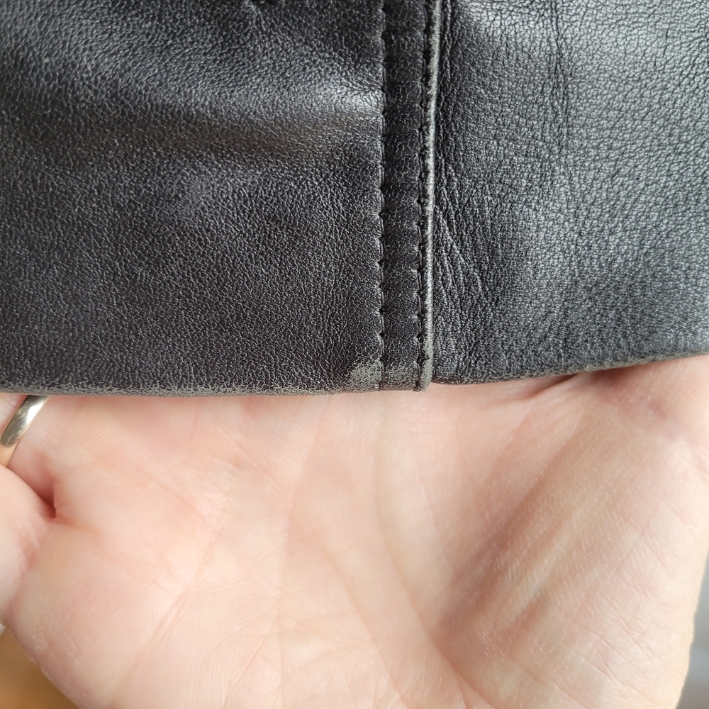 100% Genuine Leather Moto Biker Jacket Black Large - Picture 5 of 15